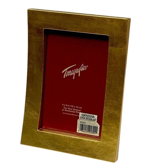 Terragrafics Gold Leaf Frame for 4x6 Photo Metal Vintage Desk Frame - Picture 3 of 12